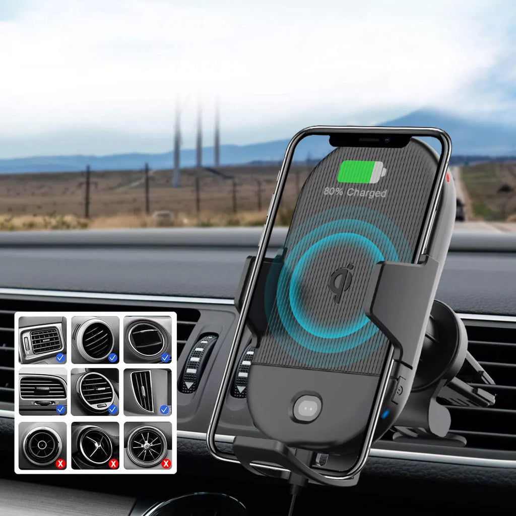 Car Wireless Charger Mount, Cradle Fast Charge Holder Air Vent - AWZ08