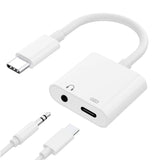 USB-C Headphone Adapter, Splitter Type-C Charger Port 3.5mm Jack Earphone - AWG27