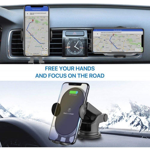 Car Wireless Charger Mount, Auto Sensor Fast Charge Holder Dashboard Air Vent - AWE57
