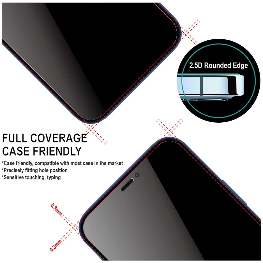 3 Pack Privacy Screen Protector., Anti-Peep Anti-Spy Curved Tempered Glass - AW3G56