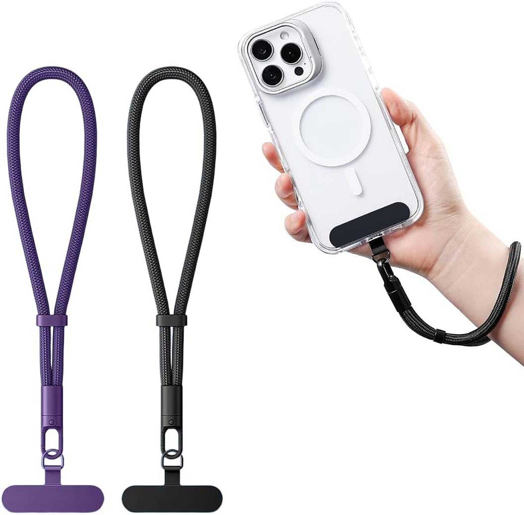 2 Pack Phone Lanyard,  Black, Purple For Phone Cases  Wrist Straps  Adjustable  - AWXW261 2622-1