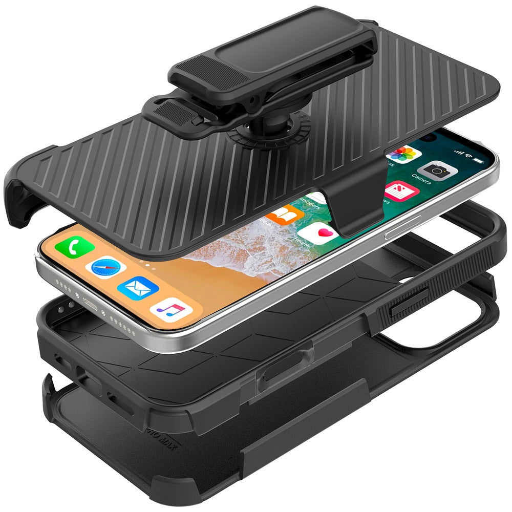 Case with Belt Clip,  Drop-Proof w Kickstand Armor Cover Swivel Holster Combo  - AWD47 2182-3