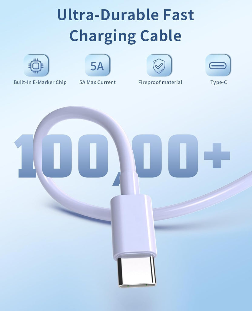 Purple 2 Pack 25W Fast Home Charger,  Power Quick 2 Pack 6ft USB-C Cable PD Type-C  - AWXW189 2538-4