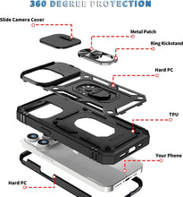 Load image into Gallery viewer, Hybrid Case Cover,  Shockproof Kickstand Lens Protects Metal Ring  - AWXW114 2462-7