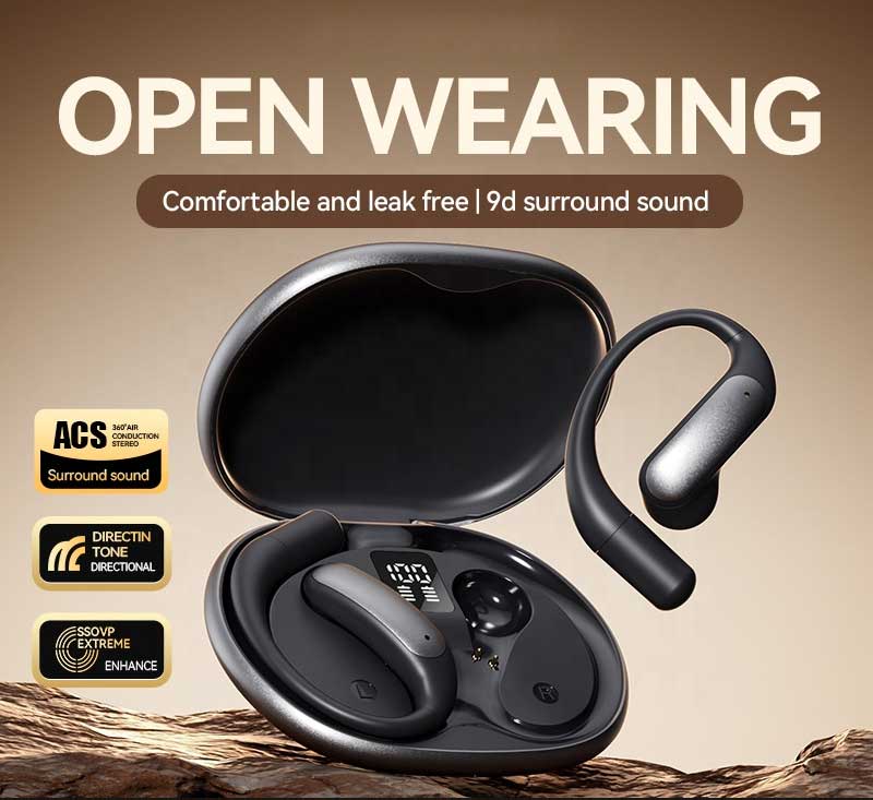 Wireless Ear-hook OWS Earphones ,  Charging Case True Stereo Over the Ear Headphones Bluetooth Earbuds  - AWF25 2331-6
