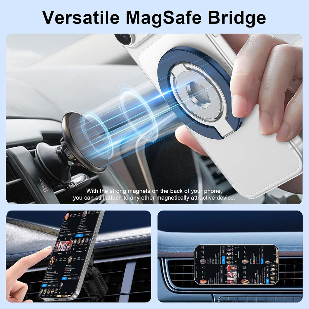 Metal Magnetic Ring Phone Holder ,  Desk Stand Folding Kickstand Blue  - AWXW218 2568-3