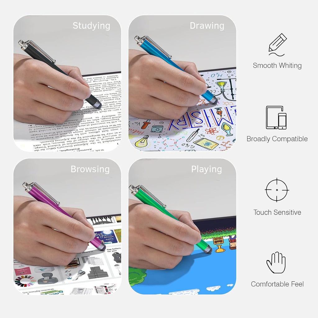 Colorful 10 Pack Stylus,  Rubber Lightweight Compact Touch Pen  - AWXW270 2631-5