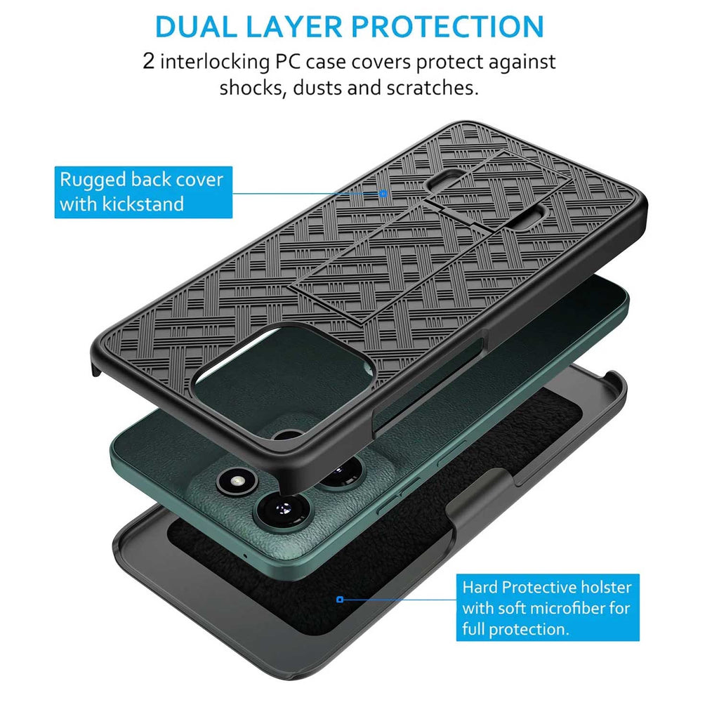Case with Belt Clip,  Armor w Kickstand Cover Swivel Holster Combo  - AWM73 2217-4