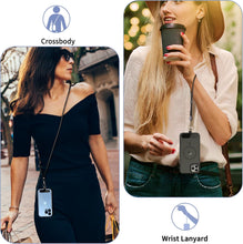Load image into Gallery viewer, Black 2 Pack Phone Lanyard,  For Phone Cases 1 Pcs Wrist Straps 1 Pcs Neck Straps Holder Adjustable  - AWXW273 2634-6