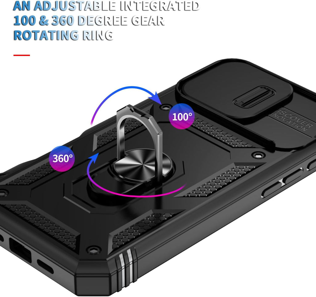 Hybrid Case Cover,  Shockproof Kickstand Lens Protects Metal Ring  - AWXW113 2461-3