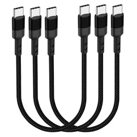 3 Pack 1ft Long PD USB-C Cables,  USB-C to USB-C Power Wire  TYPE-C to TYPE-C Cord Fast Charge   - AWXW197 2547-1