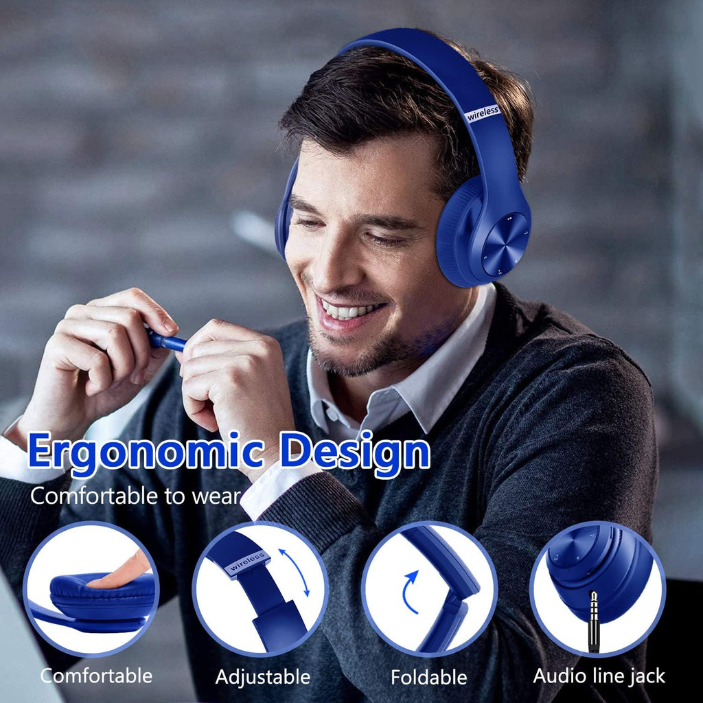 Wireless Headphones,  Earphones w Mic Headset Foldable  - AWXW131 2480-3