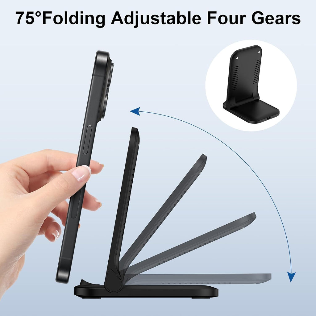 Foldable Wireless Charger,  Charging Pad  Stand Folding 15W Fast  - AWXW204 2554-3