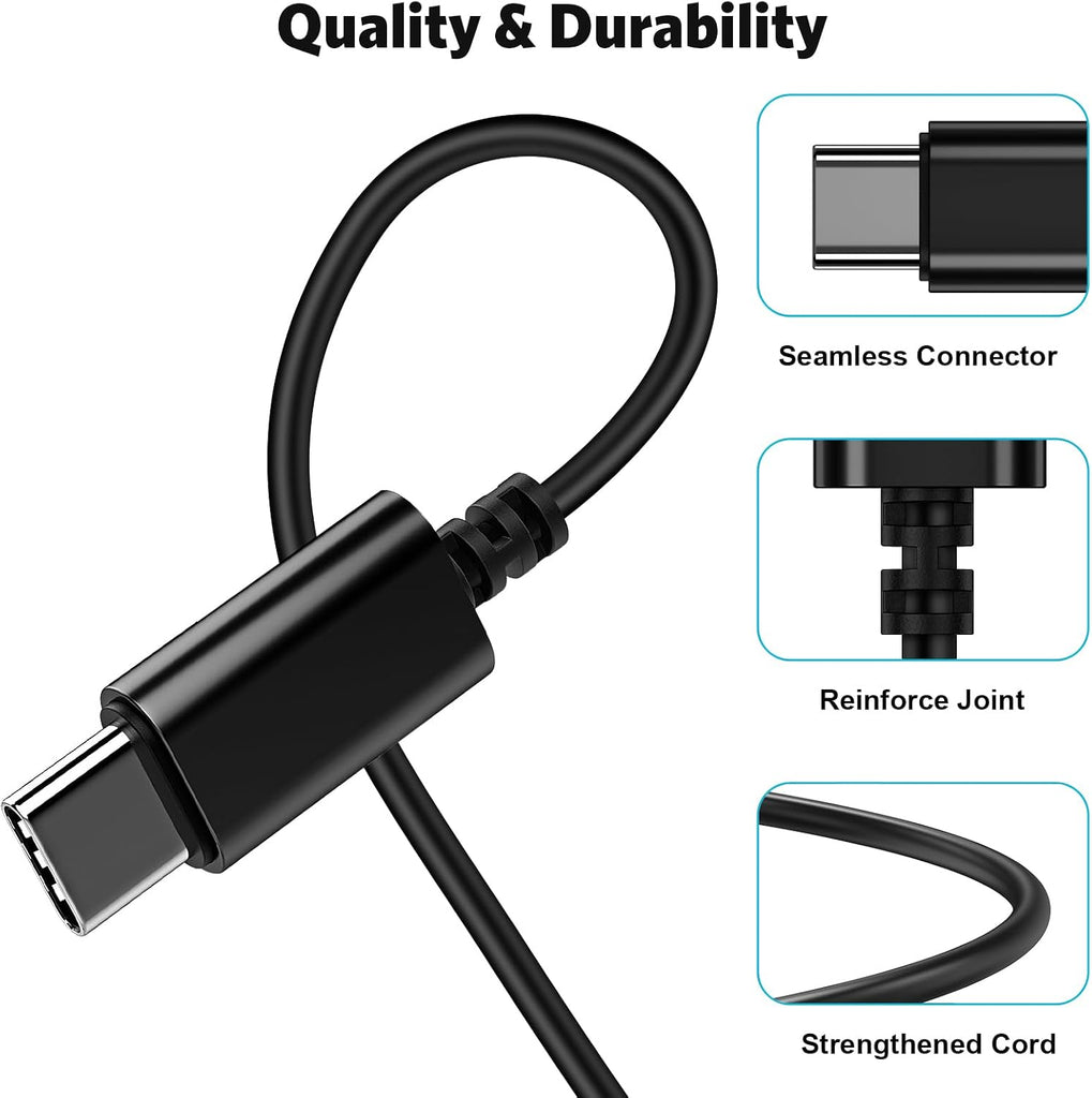 Wired TYPE-C Earphones,  Headset w Mic Magnetic Headphone USB-C Earbuds  - AWC96 2575-5