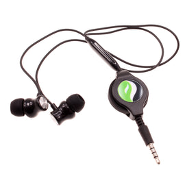 Retractable Earphones,  3.5mm w Mic Earbuds Hands-free  Headphones  - AWD51 2328-1