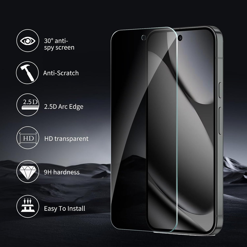 2 Pack Privacy Screen Protector,  9H Hardness Anti-Peep Anti-Spy Tempered Glass  - AW2SP94 2455-3