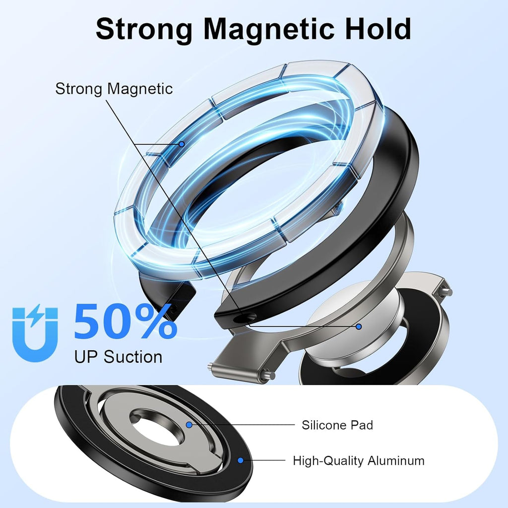 Metal Magnetic Ring Phone Holder ,  Black Desk Stand Folding  Kickstand  - AWXW215 2565-5