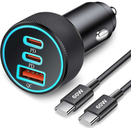  Quick Car Charger ,  Power Type-C PD 3-Port USB Cable 67W  - AWXW279 2640-1