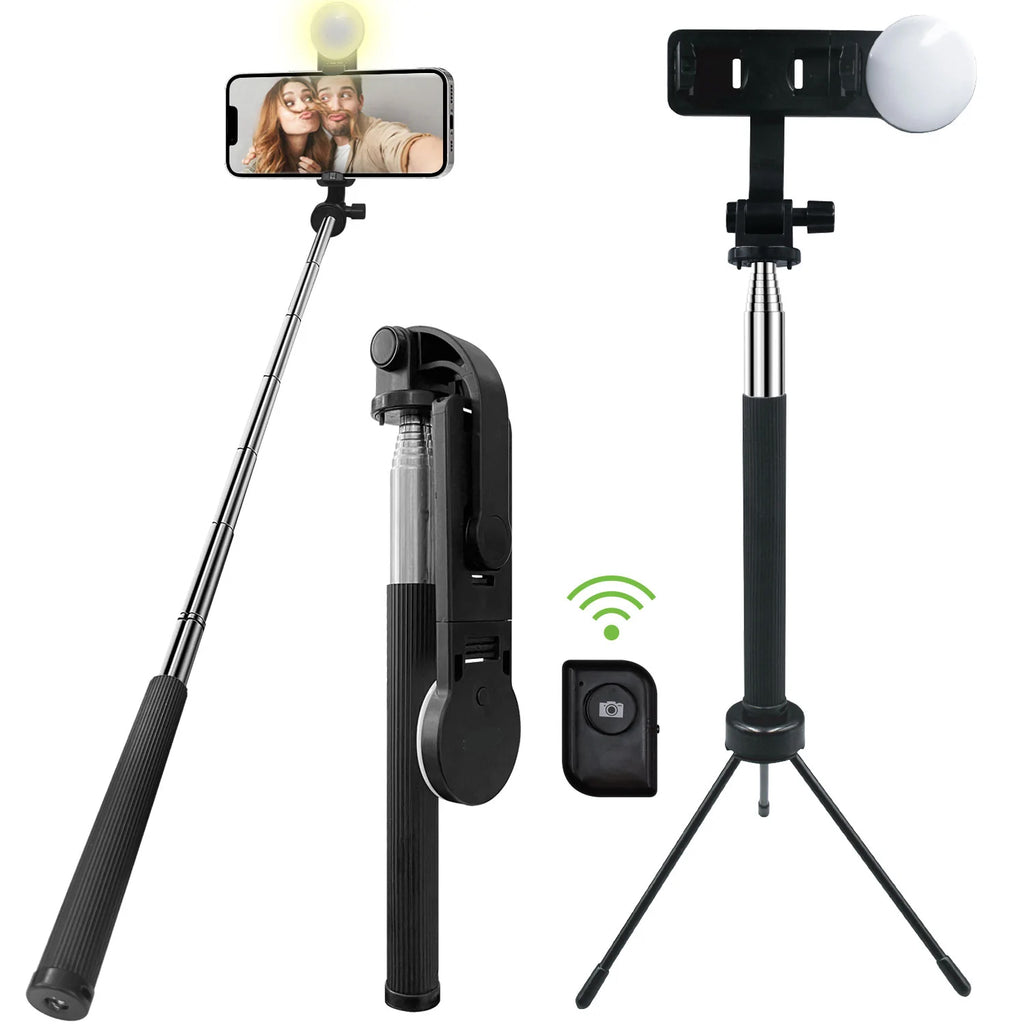 Selfie Stick,  Stand Remote Shutter Built-in Tripod Wireless  - AWZ98 1712-8