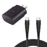 25W Fast Home Charger, Cord Power Adapter PD Type-C 6ft Long USB-C Cable - AWG37