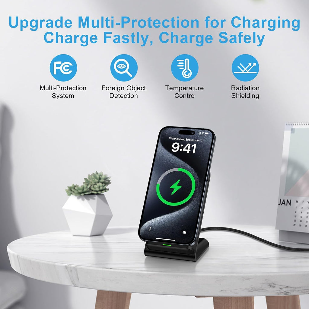 Wireless Charger,  Slim Charging Pad  Stand 15W Fast  - AWXW206 2556-2