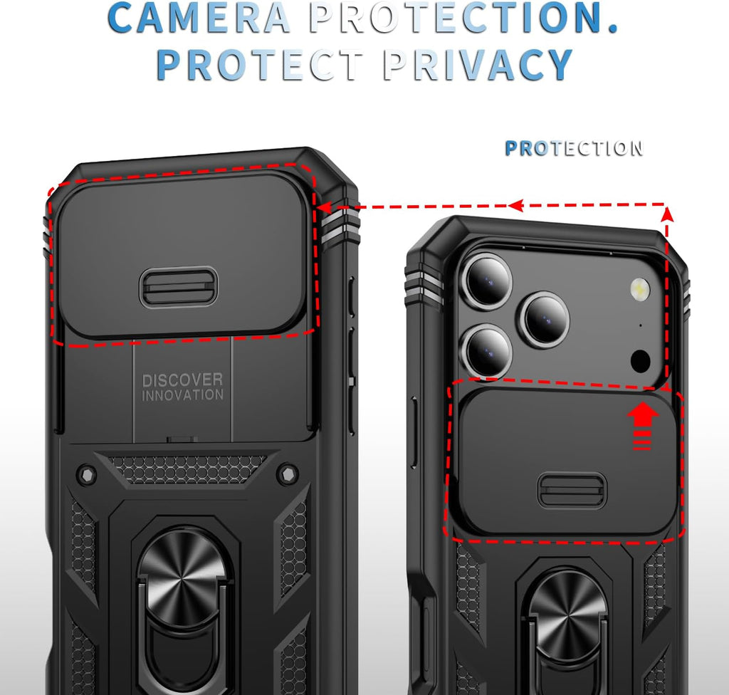 Hybrid Case Cover,  Shockproof Kickstand Lens Protects Metal Ring  - AWXW105 2447-4
