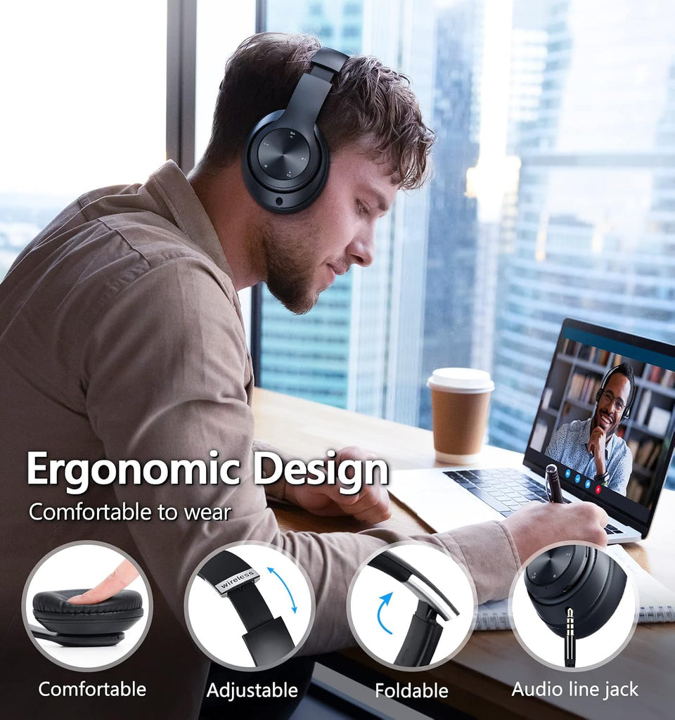 Wireless Headphones ,  Hands-free  w Mic Headset Foldable  - AWXW128 2476-3