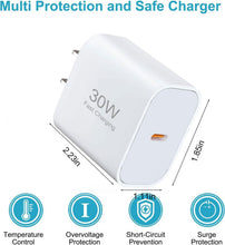 Load image into Gallery viewer, 3 Pack 30 Fast Home Charger,  Power Quick 3 Pack 6ft USB-C Cable PD Type-C  - AWXW232 2588-4