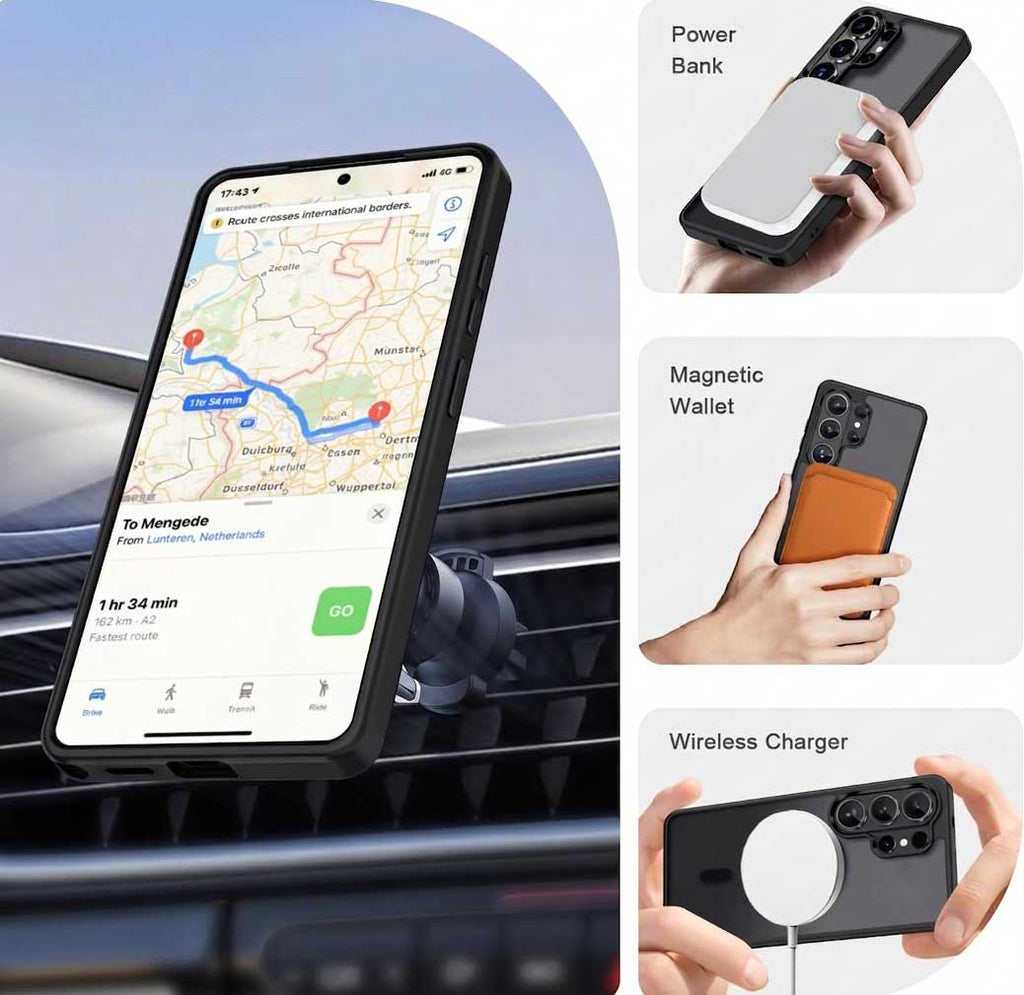 Magnetic Case,  Drop-Proof Armor With Glass Screen Protector Cover  - AWXW1 2337-5