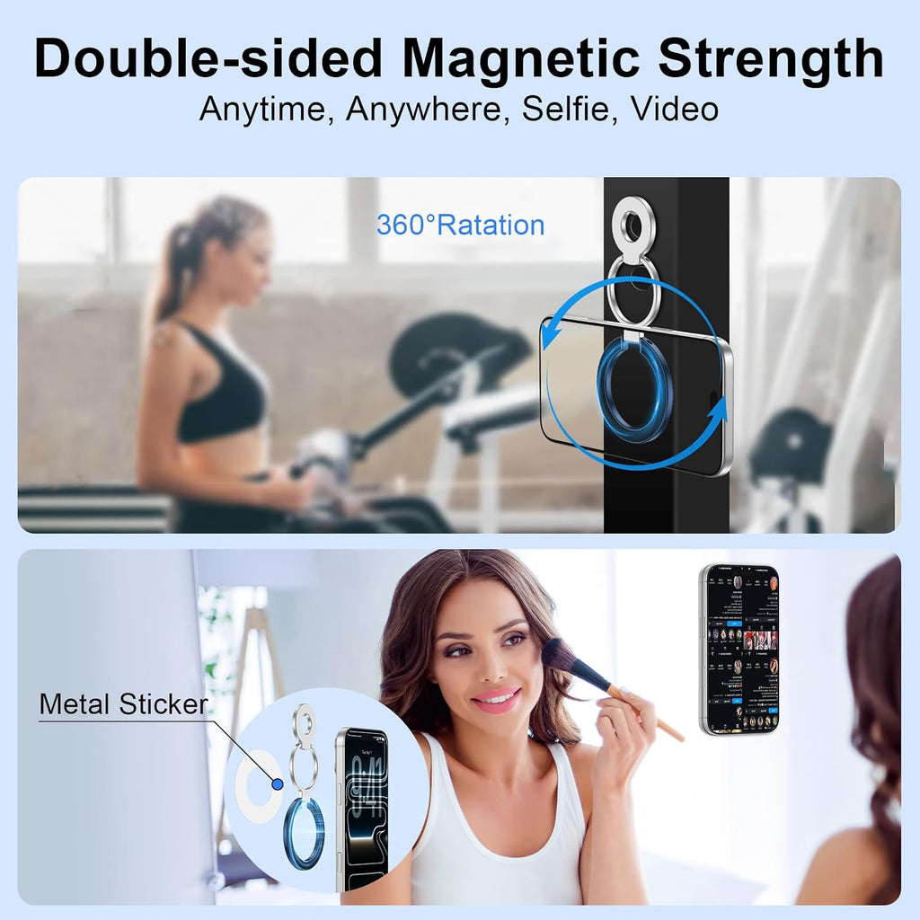 Metal Magnetic Ring Phone Holder ,  Desk Stand Folding Kickstand Blue  - AWXW218 2568-2