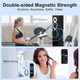 Metal Magnetic Ring Phone Holder ,  Desk Stand Folding Kickstand Blue  - AWXW218 2568-2