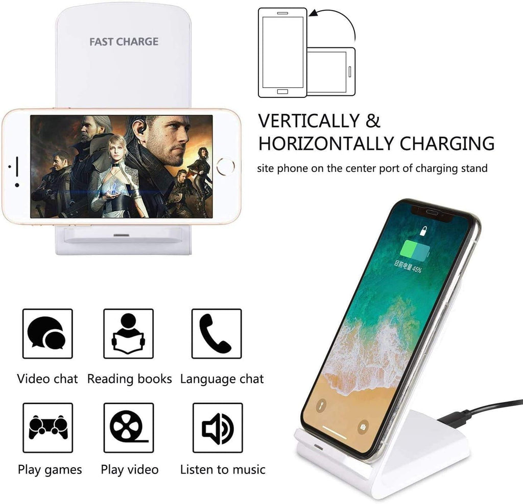 Wireless Charger,   2-Coils  Detachable Stand 10W Fast  - AWZS40 2130-4