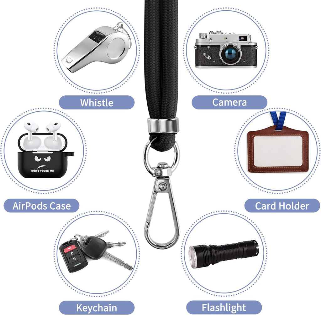 Black 2 Pack Phone Lanyard,  For Phone Cases 1 Pcs Wrist Straps 1 Pcs Neck Straps Holder Adjustable  - AWXW273 2634-7