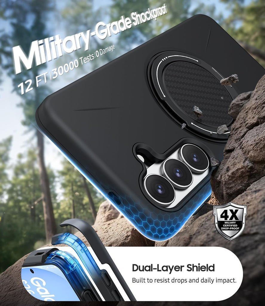 Magnetic Ring Case,  Drop-Proof Armor Cover 360 Degree Rotate  - AWXW4 2340-3