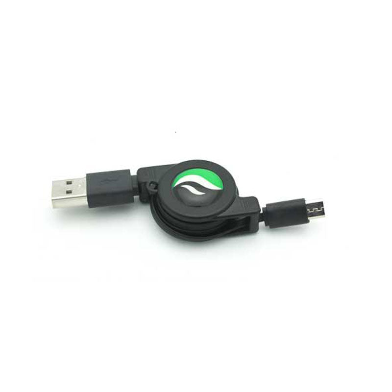 Retractable Cable with USB-C Adapter,  Black Sync Fast Charger Cord Power Wire  - AWC92+USB-C 2132-4