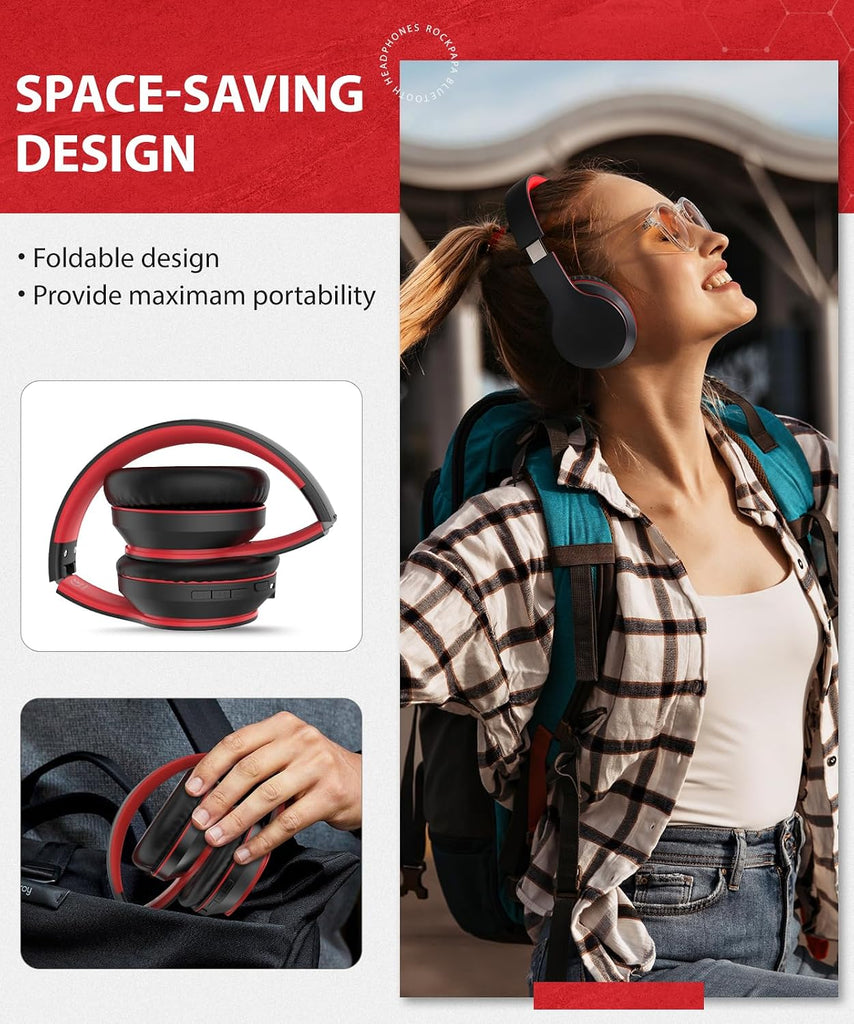 Wireless Headphones,  Earphones w Mic Headset Foldable  - AWXW133 2482-4