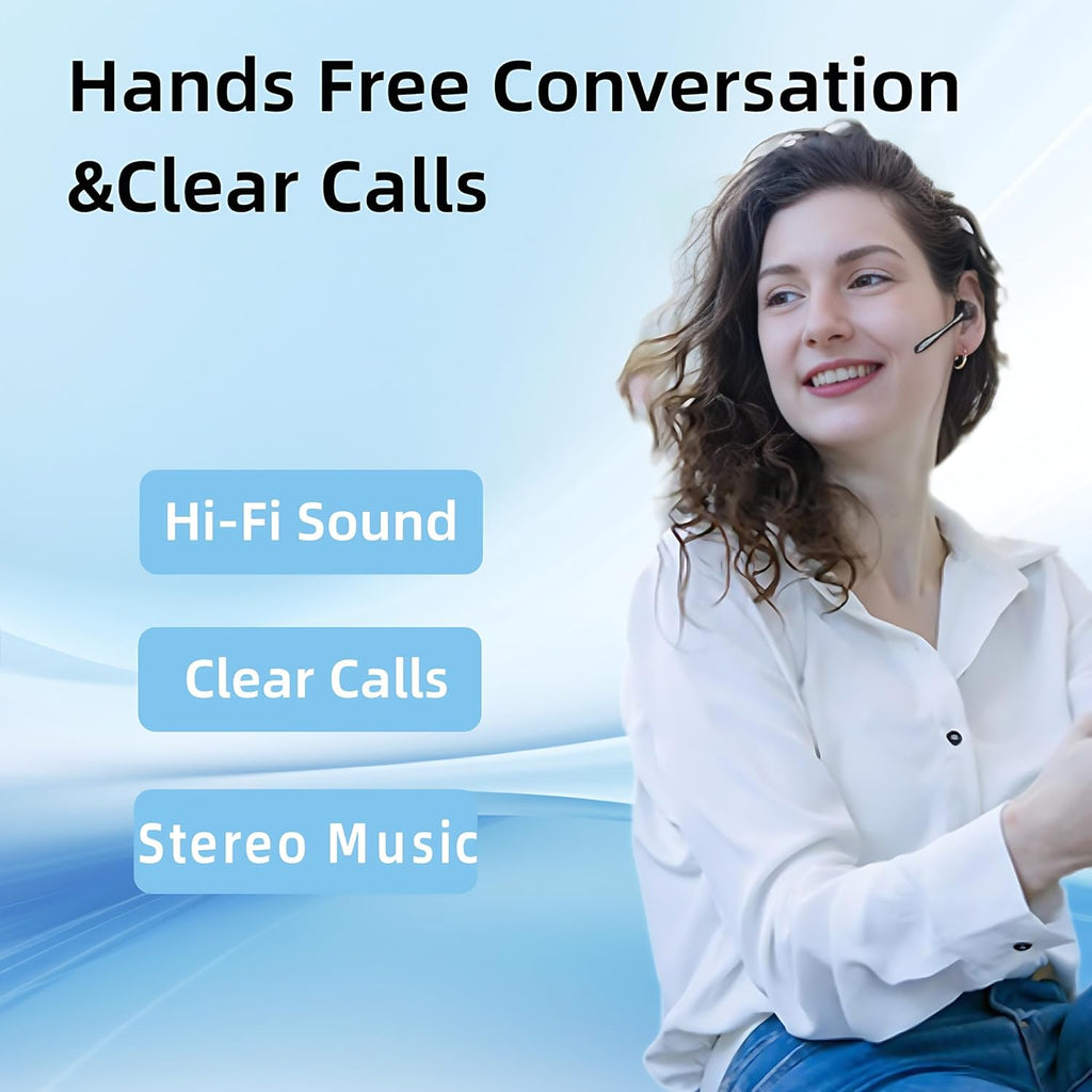 Wireless Earphone,  Over The Ear Single Headphone Boom Mic Ear-hook  - AWXW225 2580-4