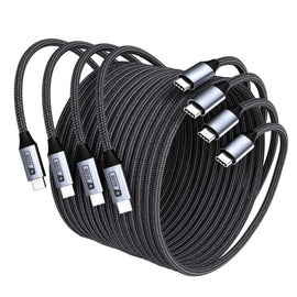4 Pack 3ft and 6ft Long PD USB-C Cables,  TYPE-C to TYPE-C Power Wire Cord Fast Charge  - AWXW193 2543-1