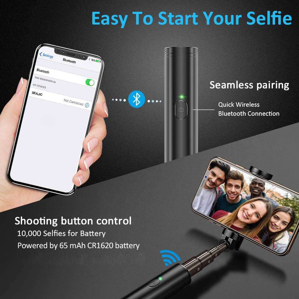  Selfie Stick ,   Self-Portrait   Remote Shutter  Lightweight Aluminum Wireless  - AWG36 2033-4