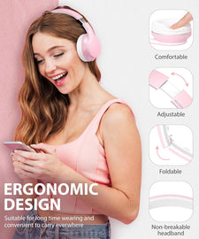 Wireless Headphones,  Earphones w Mic Headset Foldable  - AWXW134 2483-2