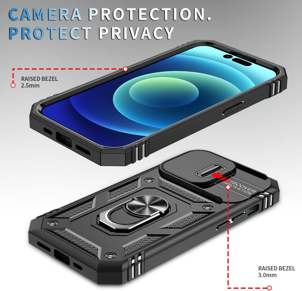 Hybrid Case Cover,  Shockproof Kickstand Lens Protects Metal Ring  - AWXW115 2463-2