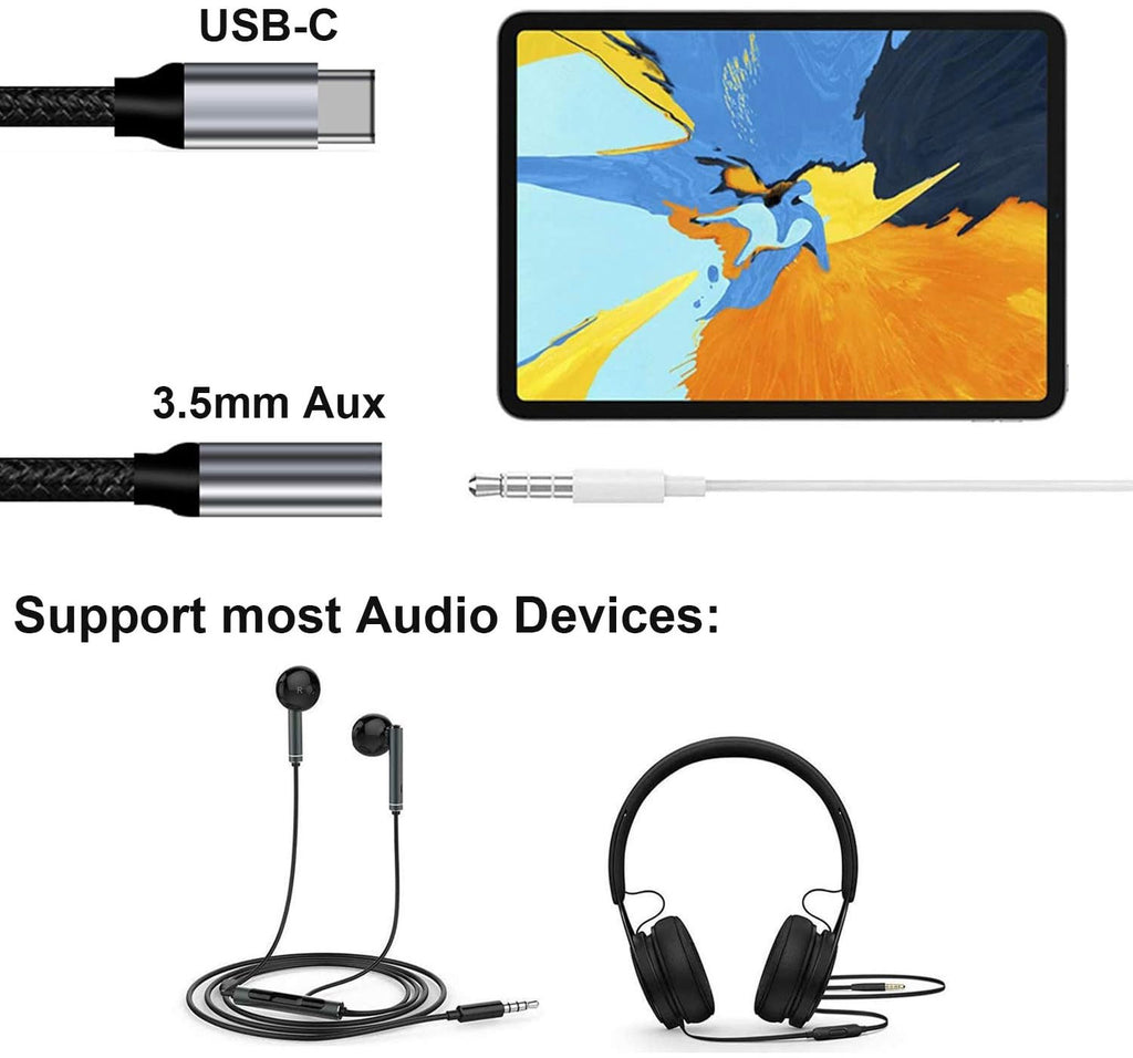 USB-C Earphone Adapter,  Adaptor 3.5mm Female to USB-C Male Port Converter Headphone Audio Jack   - AWS92 2193-3