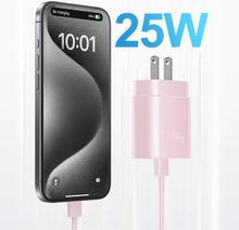 Load image into Gallery viewer,  Pink 2 Pack 25W Fast Home Charger,  Power Quick 6ft and10ft USB-C Cable PD Type-C  - AWXW235 2591-2