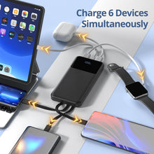 Load image into Gallery viewer, 10000mAh Power Bank ,  Built-in Cable Portable Charger Backup Battery 22.5W PD Fast Charge   - AWXW240 2596-3