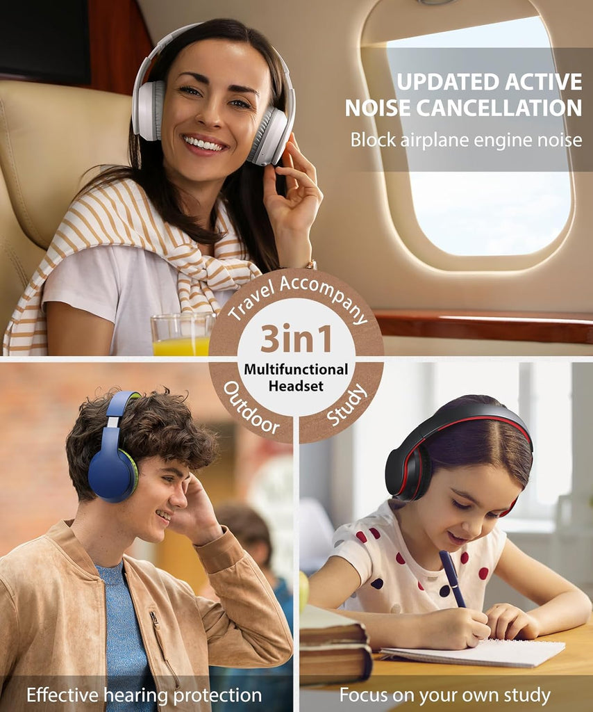 Wireless Headphones,  Earphones w Mic Headset Foldable  - AWXW132 2481-7