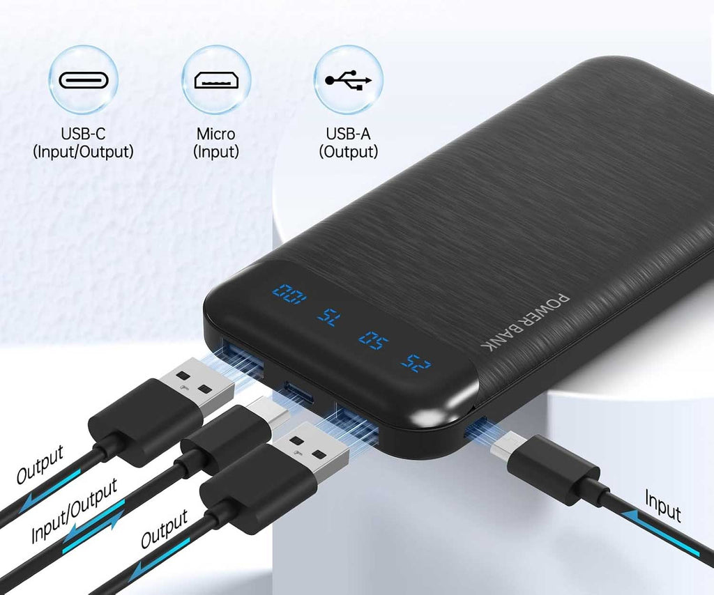 10000mAh Power Bank,   LED Display  Portable Charger  Backup Battery Fast Charge  - AWXW13 2349-2