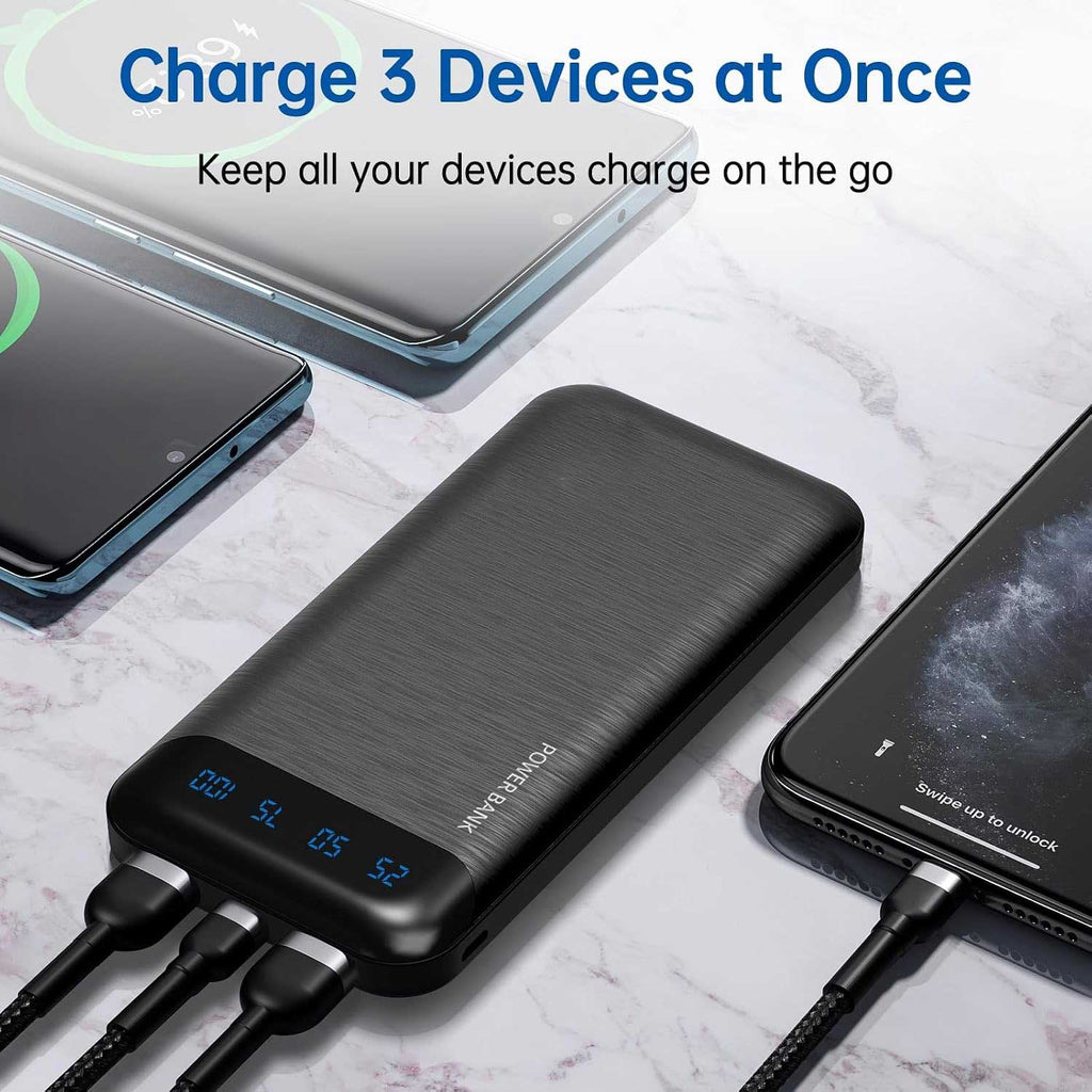 10000mAh Power Bank,   LED Display  Portable Charger  Backup Battery Fast Charge  - AWXW13 2349-3