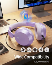 Load image into Gallery viewer, Purple Wireless Headphones ,  Earphones w Mic Headset Foldable  - AWXW268 2629-6