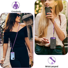 Load image into Gallery viewer, Purple 2 Pack Phone Lanyard ,  For Phone Cases  1 Pcs Wrist Straps 1 Pcs Neck Straps Adjustable Holder  - AWXW274 2635-5