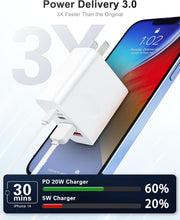 Load image into Gallery viewer, 2 Pack 40W Wall Charger ,  Home and Travel AC Plug  Power Adapter Block 2 USB-C USB Ports Adaptive Fast Cube  - AWXW271 2632-4
